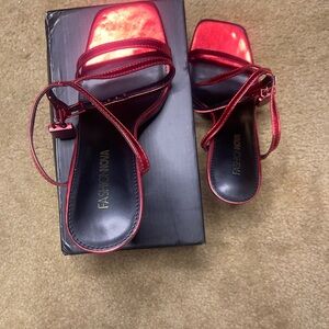 Fashion Nova Shiny Red Heels